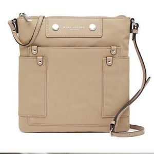MARC JACOBS New York Taupe Nylon Leather Crossbody